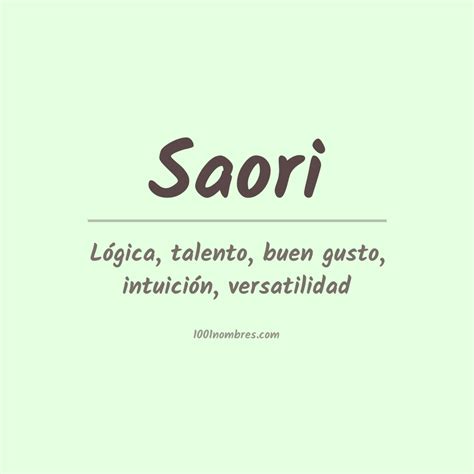 saori significado|Saori: Significado, Origen, Personalidad